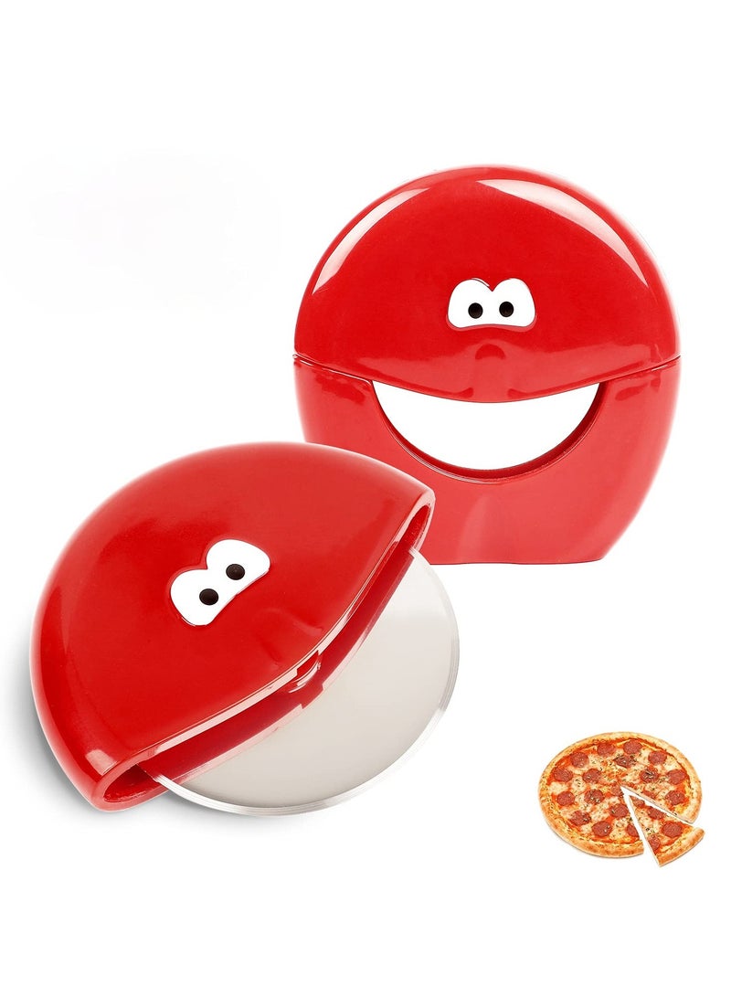 SYOSI Super Sharp Stainless Steel Pizza Cutter Wheel with Protective Cover - Easy to Clean 2 Pack Pizza Slicer - Image 1