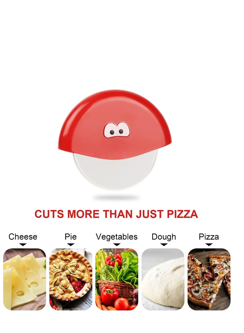 SYOSI Super Sharp Stainless Steel Pizza Cutter Wheel with Protective Cover - Easy to Clean 2 Pack Pizza Slicer - Image 3