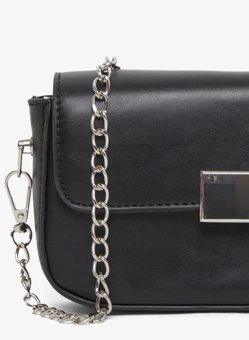 Styli  Styli Black Baguette Bag with Chain Strap for Women | Best Price UAE