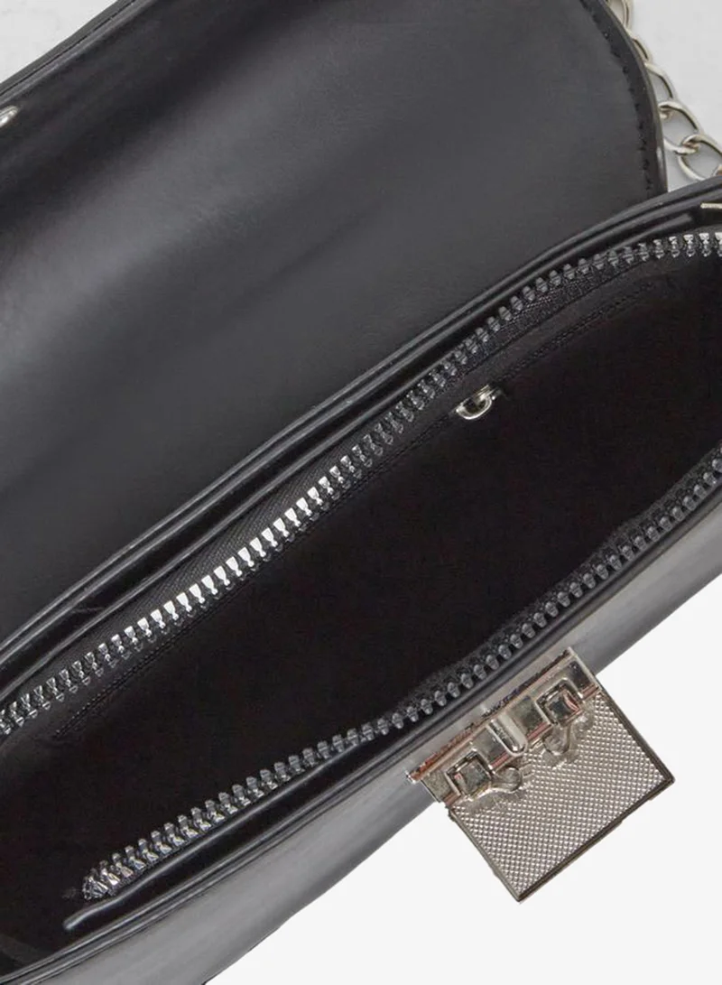 Styli  Styli Black Baguette Bag with Chain Strap for Women | Best Price UAE