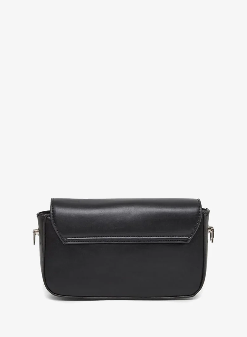 Styli Styli Black Baguette Bag with Chain Strap