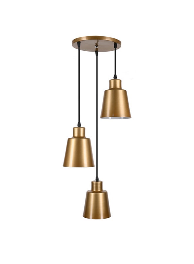 الروضة للإضاءة نجفة ميارا ثلاثي | حديث ديكور LED E27 معلقة مصباح سقف اضاءة داخلية مصباح معلق دلاية سقف مودرن نجفة | مناسبة لأي غرفة | | اللون: ذهبي | المقاس: 70x27 سم