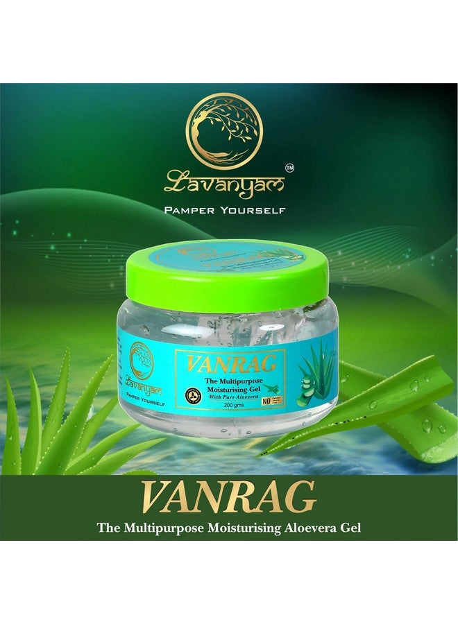 Lavanyam's VANRAG - The Multipurpose Moisturising Ayurvedic Gel with 100% Pure Natural aloevera - Ideal for Skin, Face, Acne Scars, Hair Care, Moisturizer & Dark Circles (200 Grams) - Image 2
