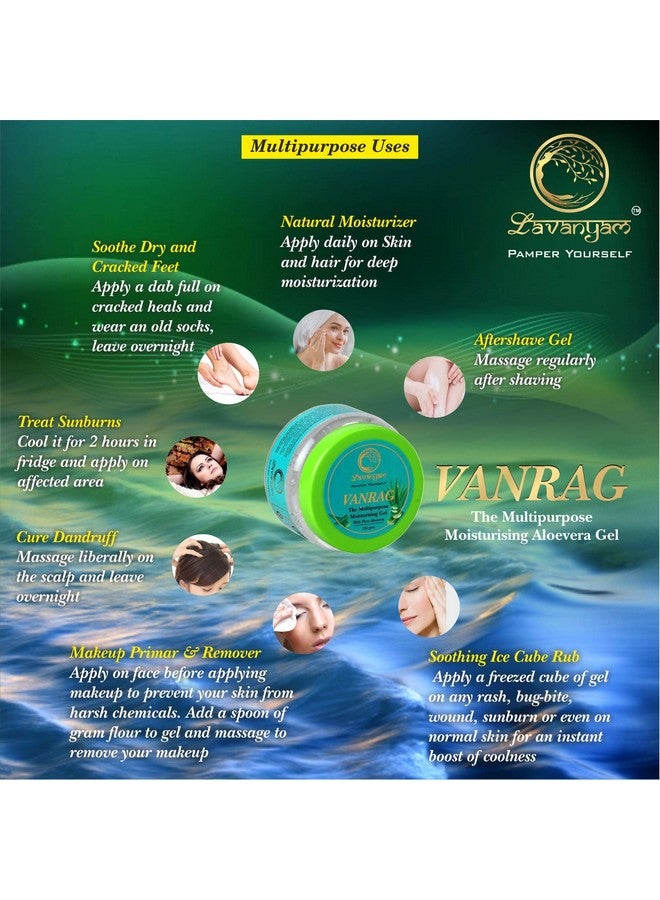 Lavanyam's VANRAG - The Multipurpose Moisturising Ayurvedic Gel with 100% Pure Natural aloevera - Ideal for Skin, Face, Acne Scars, Hair Care, Moisturizer & Dark Circles (200 Grams) - Image 5