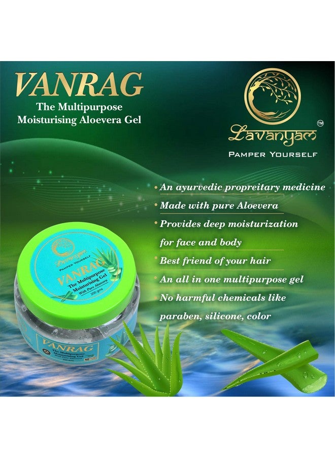 Lavanyam's VANRAG - The Multipurpose Moisturising Ayurvedic Gel with 100% Pure Natural aloevera - Ideal for Skin, Face, Acne Scars, Hair Care, Moisturizer & Dark Circles (200 Grams) - Image 3