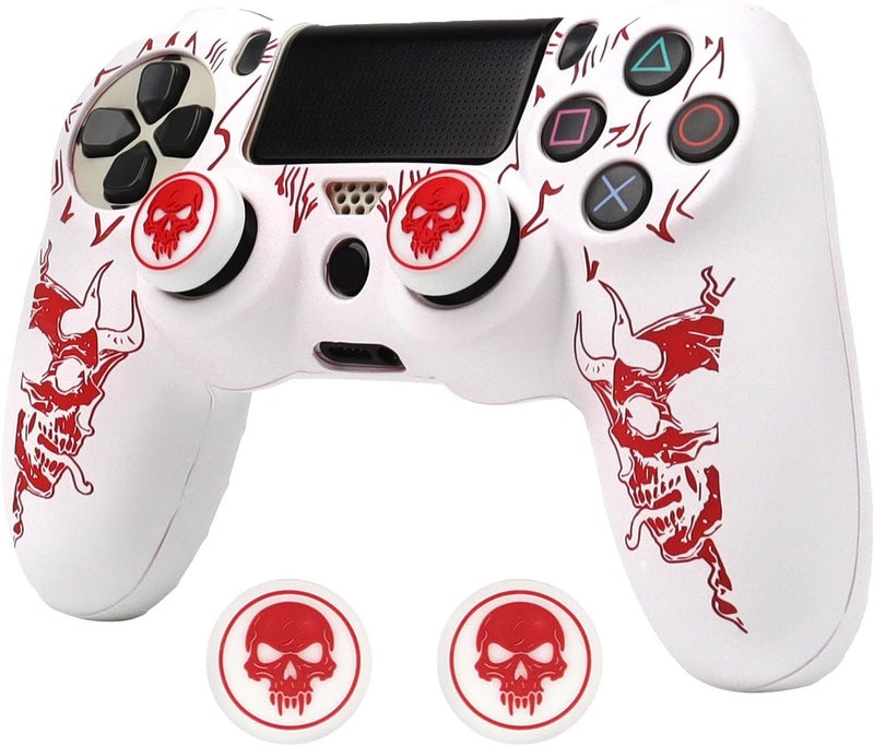 RALAN Horned Skull Head Design Controller Skin Cover with 2 Thumb Grips Compatible with PS4/Playstation 4 Slim/Pro Controller - Image 2