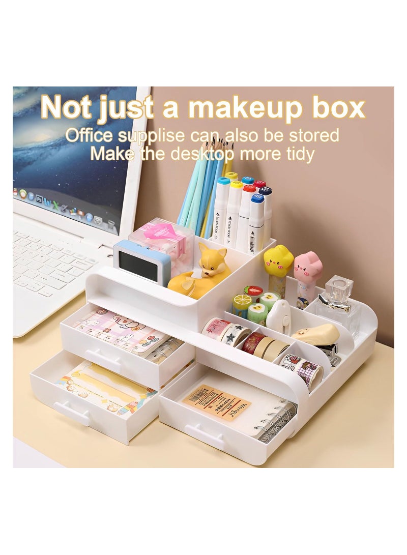 SYOSI Vanity Makeup Organizer with Multiple Compartments, Large Capacity Cosmetics Display Cases Acrylic Makeup Organizer for Cosmetics, Skincare, Makeup Brushes, Perfume, Jewelr for Bedroom&Bathroom - Image 2