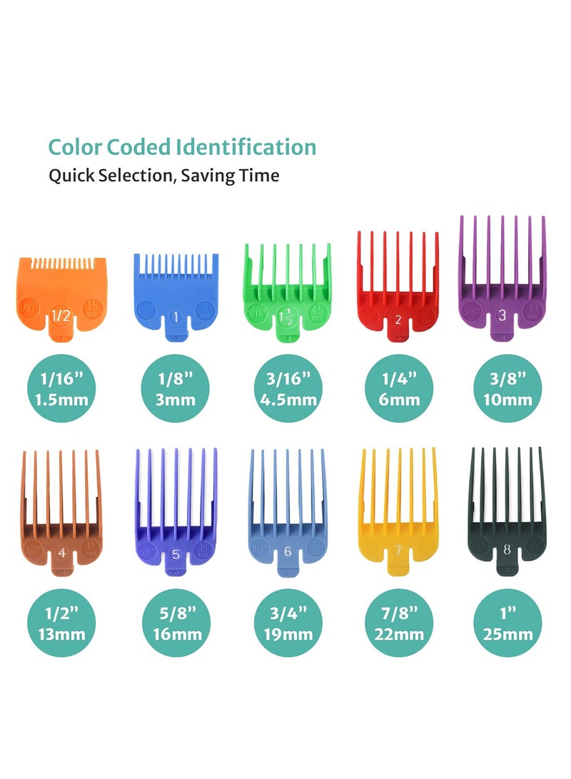 Excefore Professional Hair Clipper Guards Cutting Guides- 1/16" to 1" 10 Pcs - Image 4