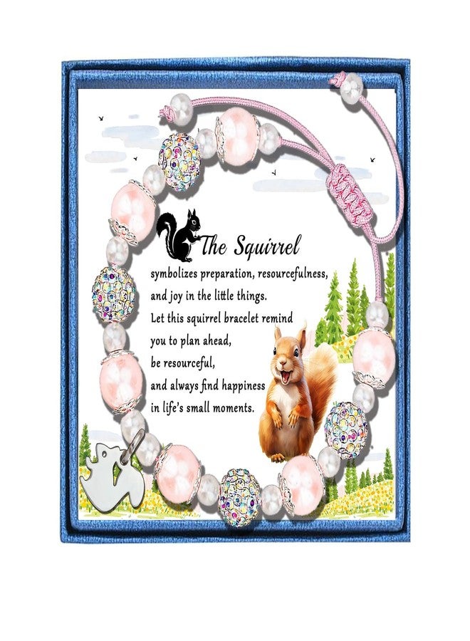 بارتنر سوار بارتنر سنجاب للنساء والرجال - سوار من الخرز المصنوع من الأحجار الكريمة الطبيعية مع قلادة سنجاب - Image 1