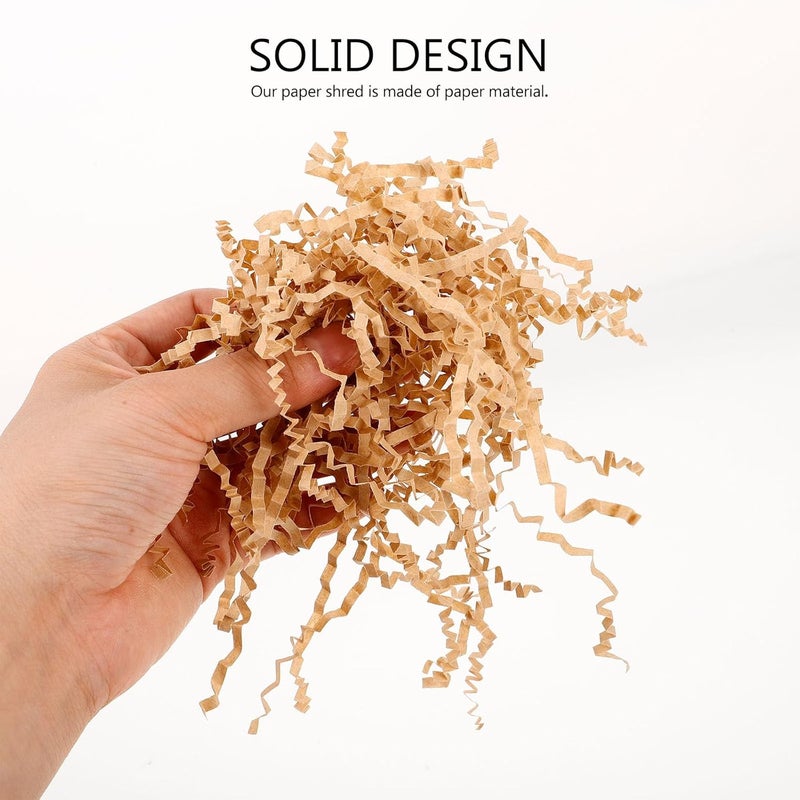 WOONEKY Raffia Grass Crinkle Cut Shredded Paper Filler 100g Pack Light Coffee Paper Shreds for Box Packaging and Basket Stuffing Craft Supplies - Image 4