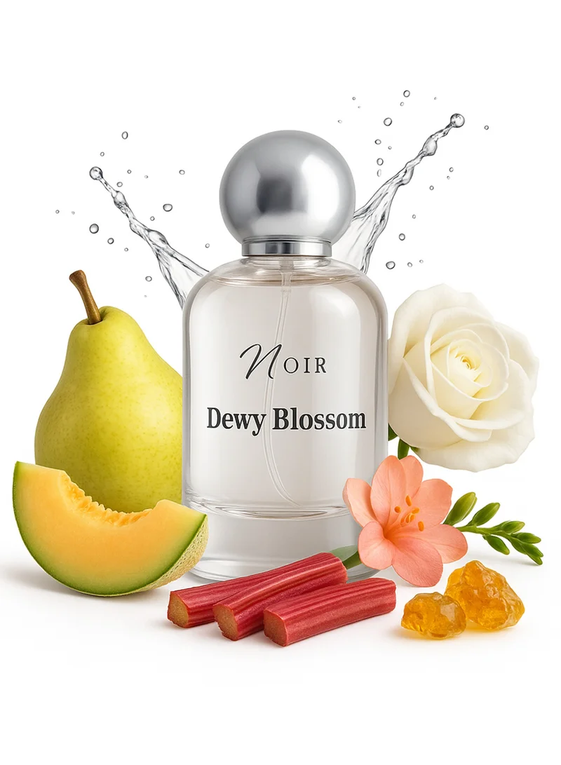 noir Dewy Blossom Eau de Parfum for Women – Fresh, Fruity and Floral Fragrance of Pear, Freesia & Rose with a soft Amber base | Long Lasting Luxury Scent – 100ml