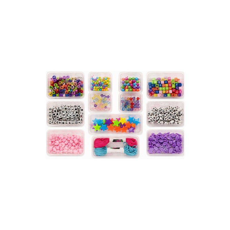 Designer DIY Jewellery Making Kit for Girls, Bracelet and Necklace Beads Set with Letter Beads, Colourful Craft Activity Toy - Image 2