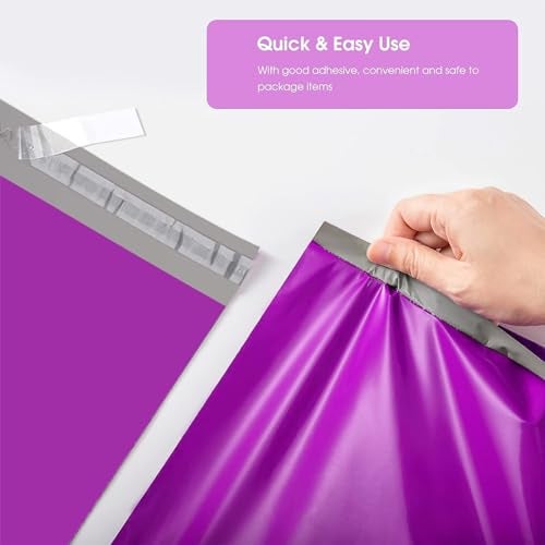 Metronic Poly Mailers 10x13 100 PC, Small Shipping Bags Mailing Envelopes Self Seal, Mailers Poly Bags for Shipping Waterproof and Tear-Proof, Mailing Bag Packaging Bags for Small Business, Purple - Image 4