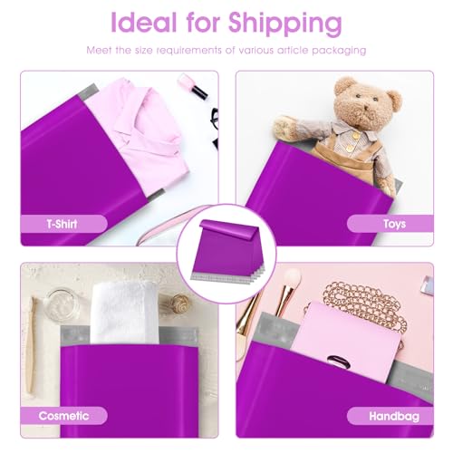 Metronic Poly Mailers 10x13 100 PC, Small Shipping Bags Mailing Envelopes Self Seal, Mailers Poly Bags for Shipping Waterproof and Tear-Proof, Mailing Bag Packaging Bags for Small Business, Purple - Image 5