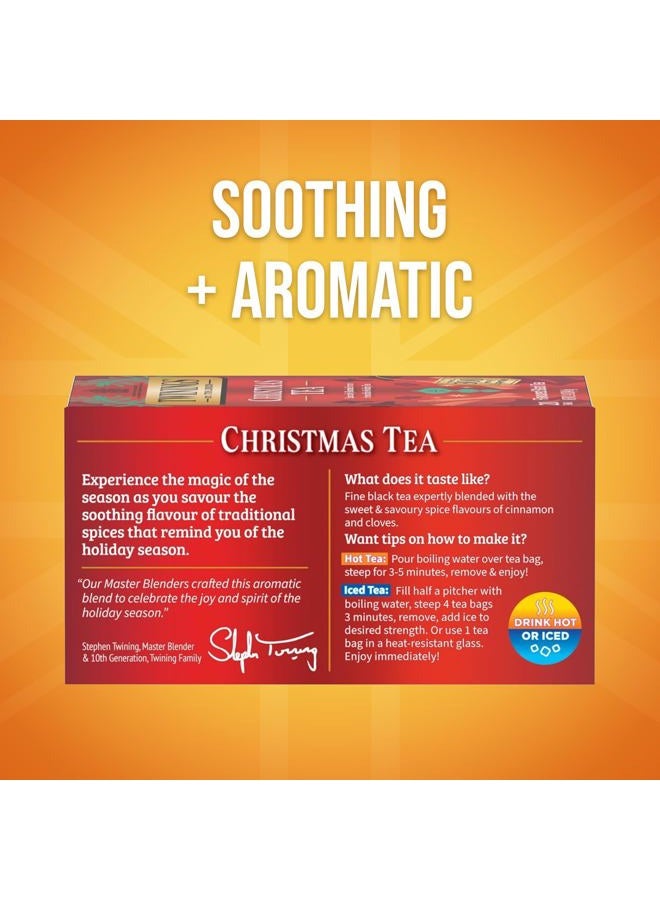 Twinings Christmas Black Tea Individually Wrapped Bags, 20 Count (Pack of 6), Aromatic Cinnamon & Clove, Caffeinated, Enjoy Hot or Iced, 120 Teabags  - Image 2