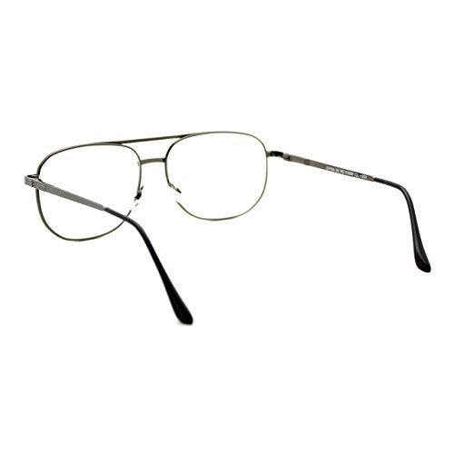 JuicyOrange Clear Lens Glasses Bifocal Reading Lens Vintage Square SpringHinge Gunmetal+2.00 - Image 4