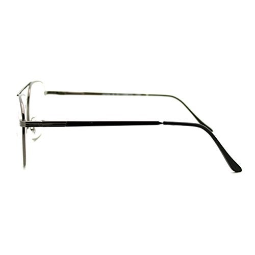 JuicyOrange Clear Lens Glasses Bifocal Reading Lens Vintage Square SpringHinge Gunmetal+2.00 - Image 5