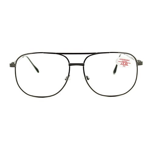 JuicyOrange Clear Lens Glasses Bifocal Reading Lens Vintage Square SpringHinge Gunmetal+2.00 - Image 3