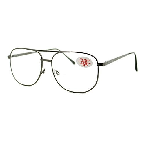 JuicyOrange Clear Lens Glasses Bifocal Reading Lens Vintage Square SpringHinge Gunmetal+2.00 - Image 2