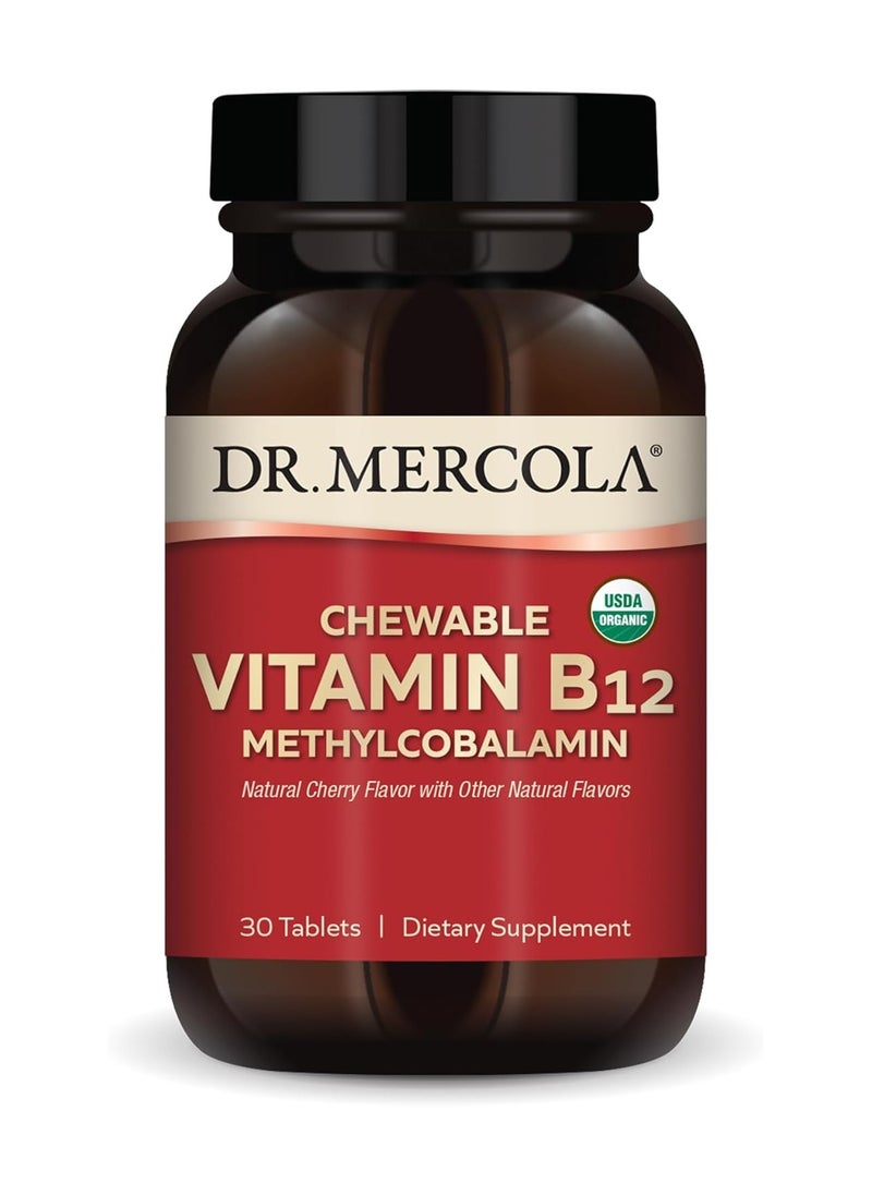Dr. Mercola Chewable Vitamin B12 Methylcobalamin Natural Cherry Flavor With Other Natural Flavors 30 Tablets Dietary Supplement  - Image 1