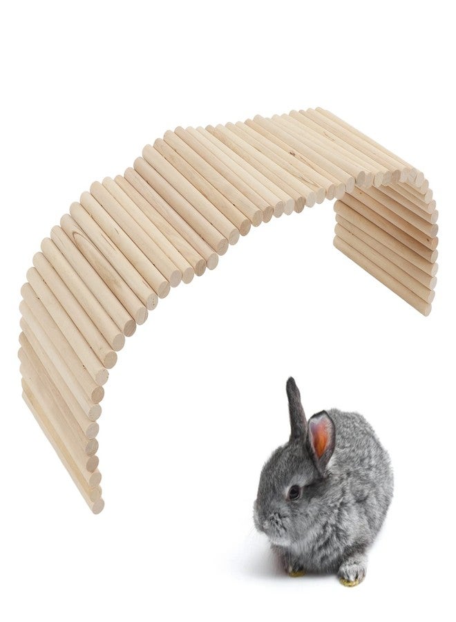Tnfeeon Pet Hideout Bridge,Wooden Rodents Chewing Climbing Tunnel Small Animal Bendy Bridge Ramp Hut Hideout for Guinea Pigs Ferrets Hedgehogs Chinchillas and Other Rodents - Image 1