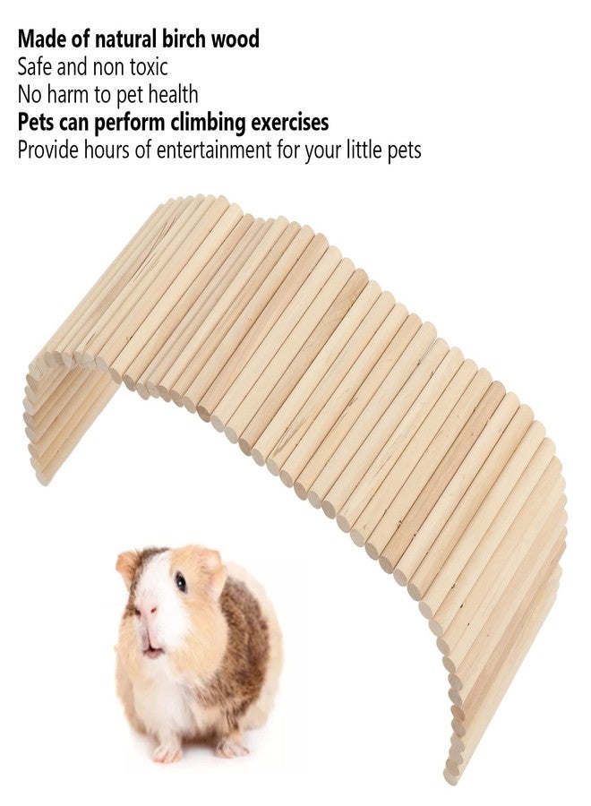 Tnfeeon Pet Hideout Bridge,Wooden Rodents Chewing Climbing Tunnel Small Animal Bendy Bridge Ramp Hut Hideout for Guinea Pigs Ferrets Hedgehogs Chinchillas and Other Rodents - Image 5