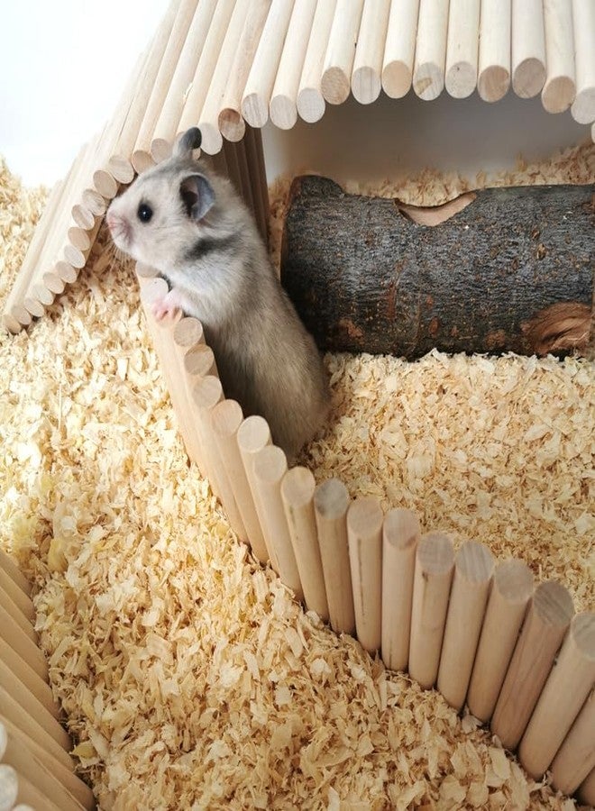 Tnfeeon Pet Hideout Bridge,Wooden Rodents Chewing Climbing Tunnel Small Animal Bendy Bridge Ramp Hut Hideout for Guinea Pigs Ferrets Hedgehogs Chinchillas and Other Rodents - Image 3