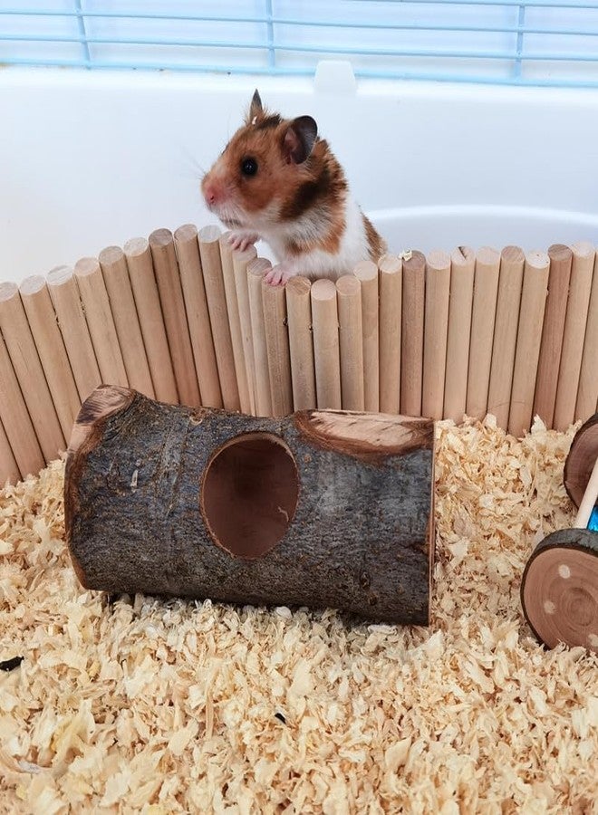 Tnfeeon Pet Hideout Bridge,Wooden Rodents Chewing Climbing Tunnel Small Animal Bendy Bridge Ramp Hut Hideout for Guinea Pigs Ferrets Hedgehogs Chinchillas and Other Rodents - Image 4