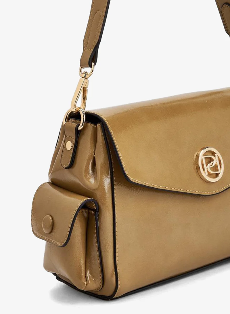 Paprika TAUPE Solid Shoulder Bag With Detachable Strap for Women | Best Price UAE