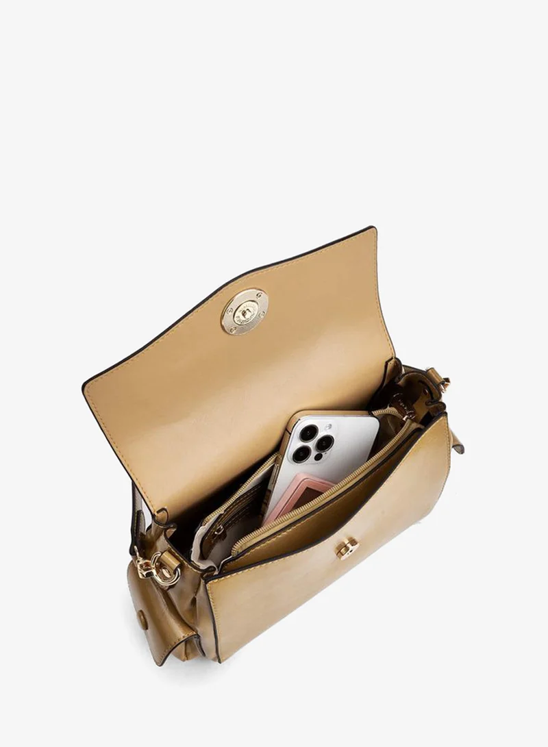 Paprika TAUPE Solid Shoulder Bag With Detachable Strap for Women | Best Price UAE