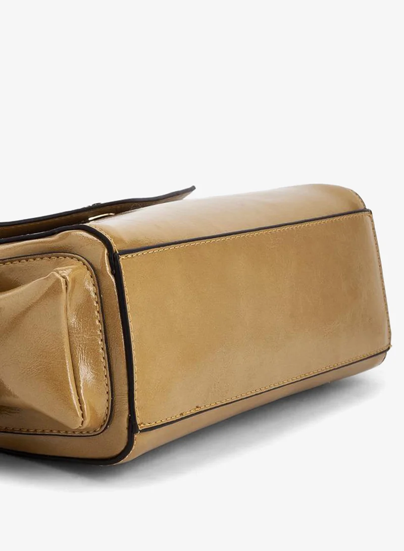 Paprika TAUPE Solid Shoulder Bag With Detachable Strap for Women | Best Price UAE