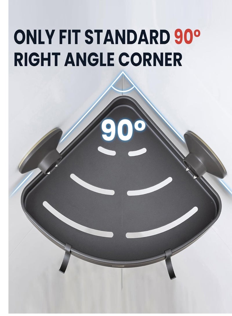 E COMMERCE  BAG Corner Shower Caddy For Bathroom Organization with Suction Cups and Two Hooks For Bathroom Loofah Sponge Body Scrubber Holder  Bathroom Storage Shelf, Bathroom Organizer Wall Mounted Shelf  Bathroom and Toilet Storage Organizer Shower Shampoo Holder - Image 4