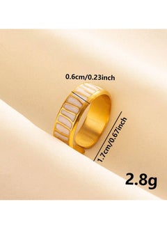 rendsetting Mother-of-Pearl Ring, made of gold-plated stainless steel, free size with a modern design that combines the luxury of gold and the elegance of natural mother-of-pearl, giving you a sophisticated touch that shines in every look!