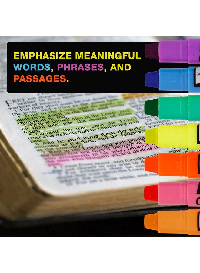 US Office Supply U.S. Office Supply Bible Safe Gel Highlighters Pack Of 12 Set With 6 Bright Neon Yellow Highlight Colors Plus 6 Colors Orange Pink Purple Green Blue Won'T Bleed Fade Or Smear Study Guide - Image 5