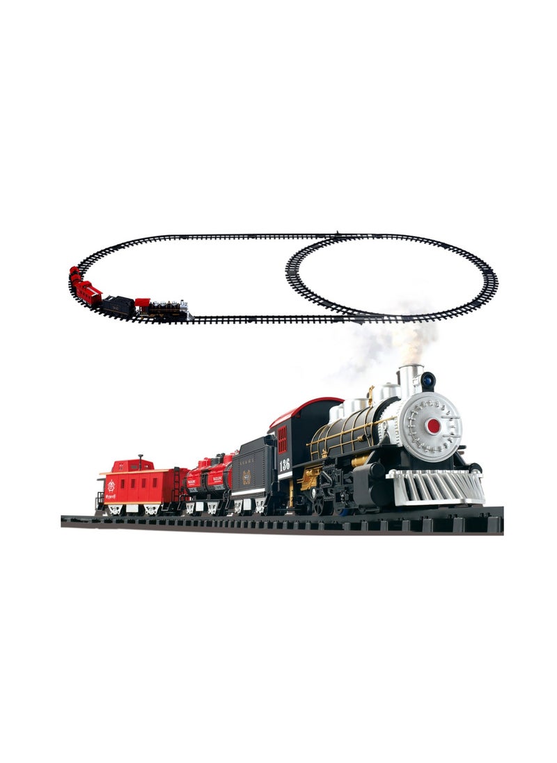 Classic Railway Train Set With Sound And Light - 20pcs - No:4018-13  - Image 2