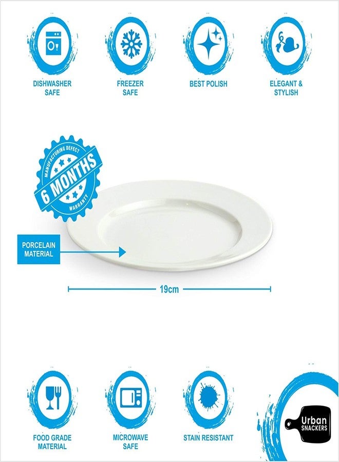 Urban Snackers Porcelain Winged Dinner Plate, 19 cm, White, - Image 3