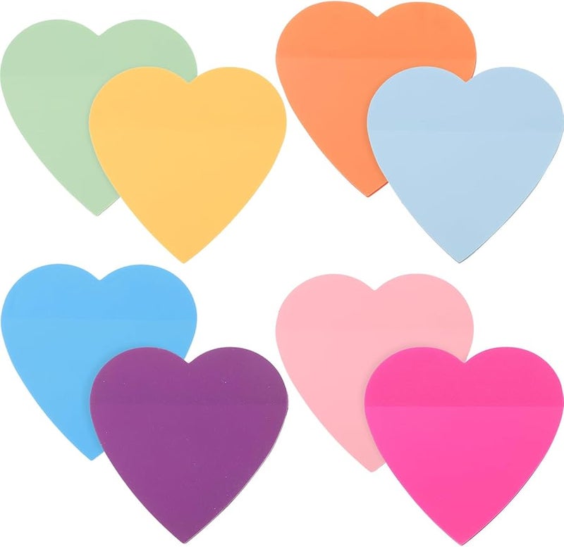 Heart Shaped Self Adhesive Memo Pads Semi Waterproof 50 Sheets Portable Sticky Notes For School Office Home - Image 1