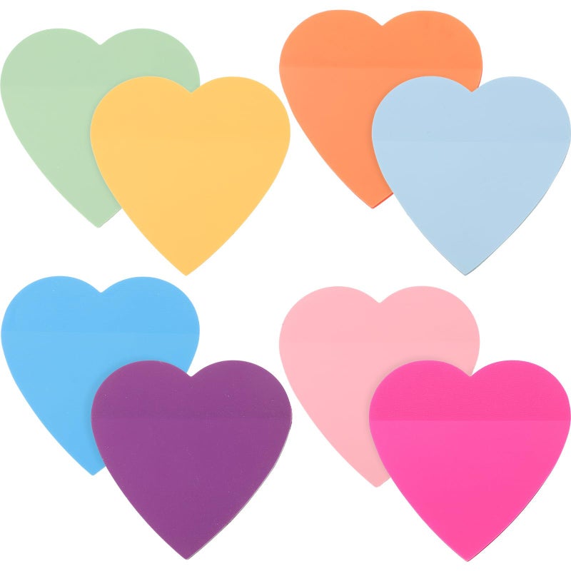Heart Shaped Self Adhesive Memo Pads Semi Waterproof 50 Sheets Portable Sticky Notes For School Office Home - Image 2