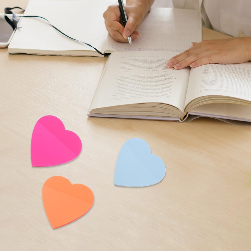 Heart Shaped Self Adhesive Memo Pads Semi Waterproof 50 Sheets Portable Sticky Notes For School Office Home - Image 5