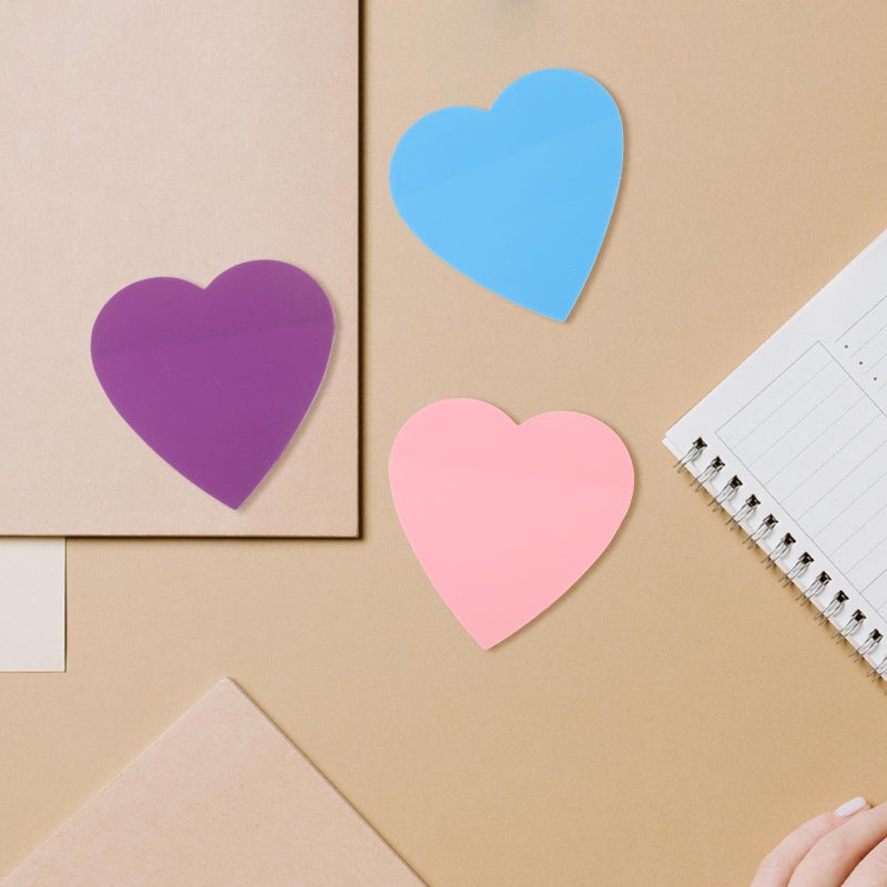 Heart Shaped Self Adhesive Memo Pads Semi Waterproof 50 Sheets Portable Sticky Notes For School Office Home - Image 4