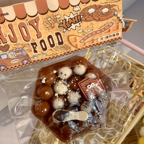 TiTiC Taba Squishy ToysValentines Cat Paw Cute Kawaii Squeeze Toys Sticky Squishy Fidget Toys Silicone Squeeze Toy for Stress ReliefCute Soft ToysBest Valentines Gift for Anniversary Brown Egg Waffles - Image 1