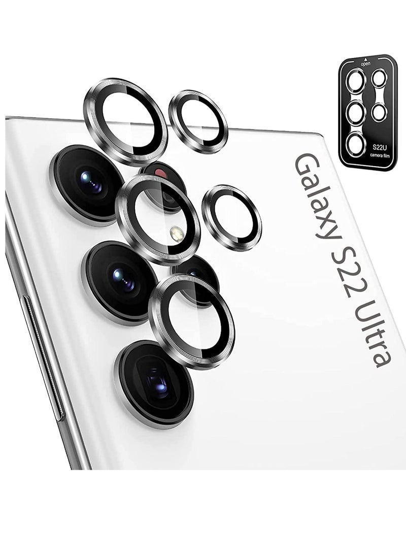 Camera Lens Tempered Glass Protector for Galaxy S22 Ultra, Aviation Aluminum Alloys Protection Cap Scratch Resistant Protector, Compatible with Galaxy S22 Ultra