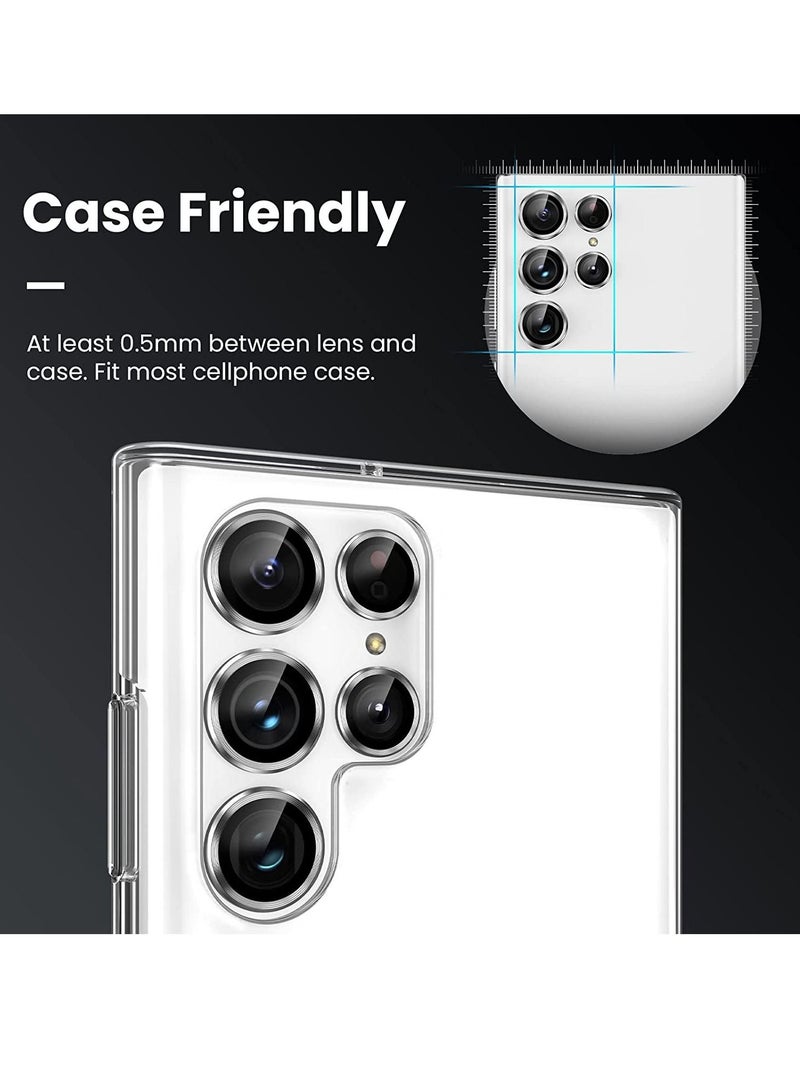 Camera Lens Tempered Glass Protector for Galaxy S22 Ultra, Aviation Aluminum Alloys Protection Cap Scratch Resistant Protector, Compatible with Galaxy S22 Ultra