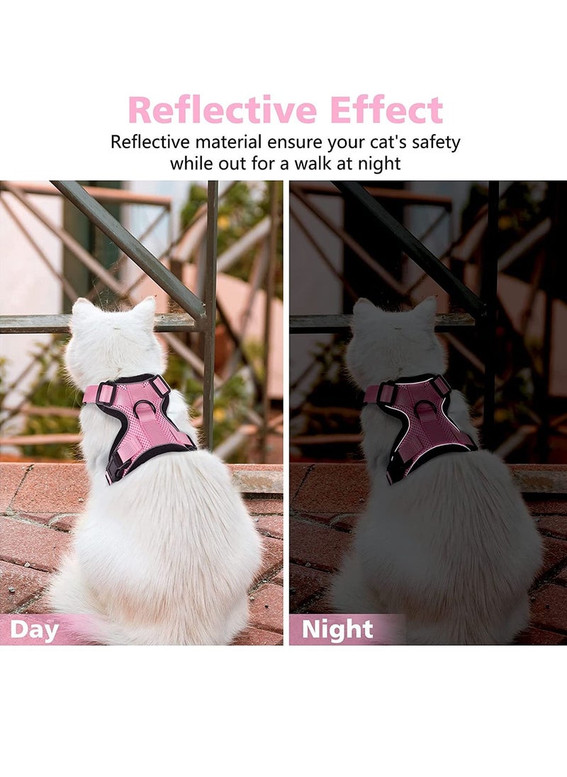 Generic - Cat Harness and Leash Set Escape Proof Safe Adjustable Kitten Vest Harnesses for Walking Easy Control Soft Breathable Mesh Jacket with Reflective Strips for Cats - Image 1