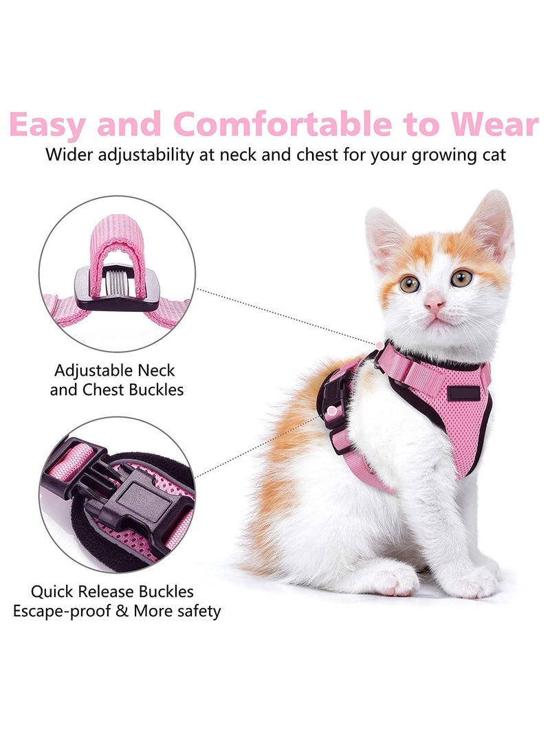 Generic - Cat Harness and Leash Set Escape Proof Safe Adjustable Kitten Vest Harnesses for Walking Easy Control Soft Breathable Mesh Jacket with Reflective Strips for Cats - Image 1