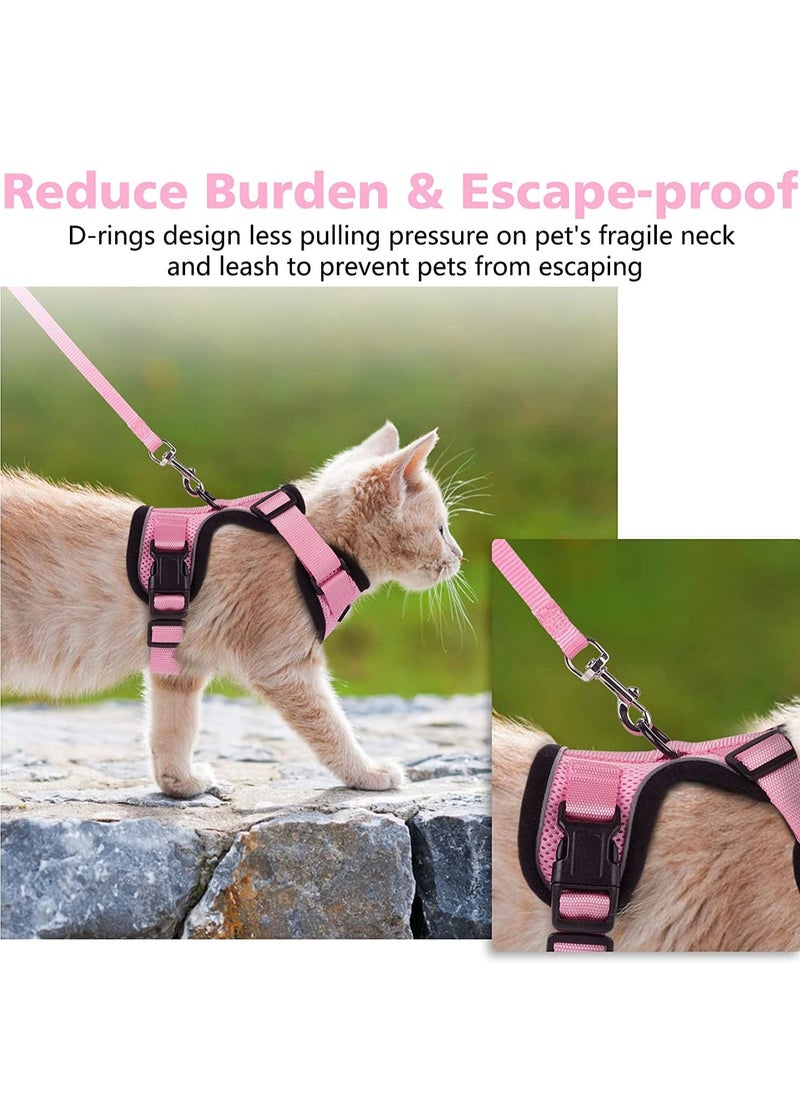 Generic - Cat Harness and Leash Set Escape Proof Safe Adjustable Kitten Vest Harnesses for Walking Easy Control Soft Breathable Mesh Jacket with Reflective Strips for Cats - Image 1