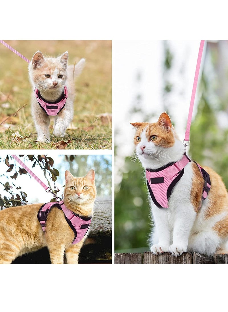 Generic - Cat Harness and Leash Set Escape Proof Safe Adjustable Kitten Vest Harnesses for Walking Easy Control Soft Breathable Mesh Jacket with Reflective Strips for Cats - Image 1