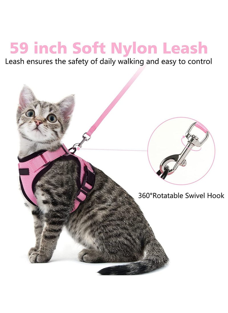 Generic - Cat Harness and Leash Set Escape Proof Safe Adjustable Kitten Vest Harnesses for Walking Easy Control Soft Breathable Mesh Jacket with Reflective Strips for Cats - Image 1