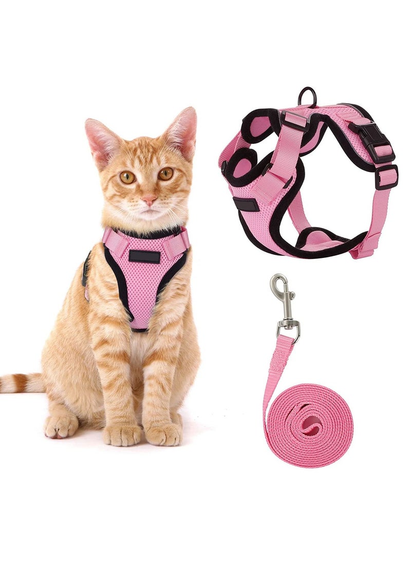 Generic - Cat Harness and Leash Set Escape Proof Safe Adjustable Kitten Vest Harnesses for Walking Easy Control Soft Breathable Mesh Jacket with Reflective Strips for Cats - Image 1