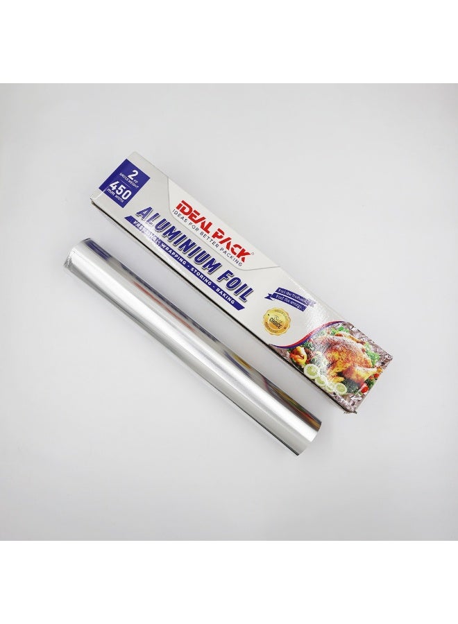 Ideal Pack Aluminium Foil Roll 450 mm Width – Heavy Duty Kitchen Foil for Wrapping, Baking, Grilling, Freezing & Food Storage | 2 Kg Gross Weight - Image 4